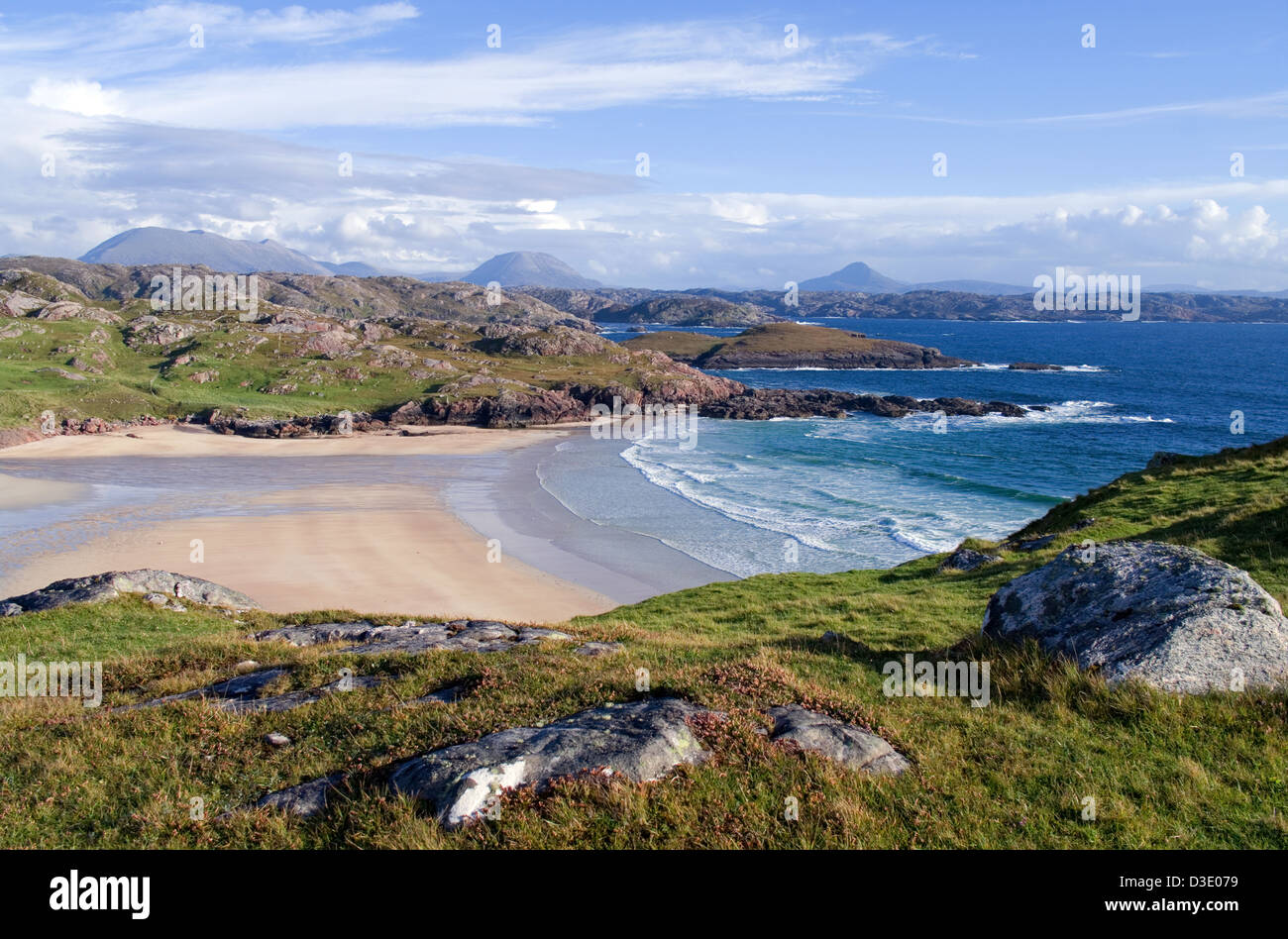 Polin Beach near Kinlochbervie, Sutherland, Foinaven, Arkle and Ben ...