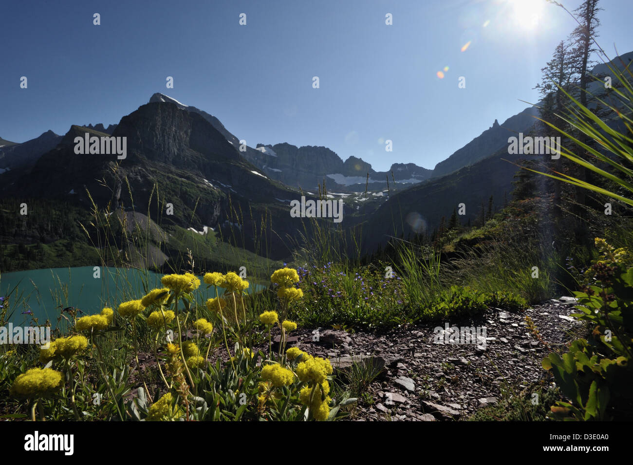 Mountains in the Many Glaciers area of the Glacier national park in