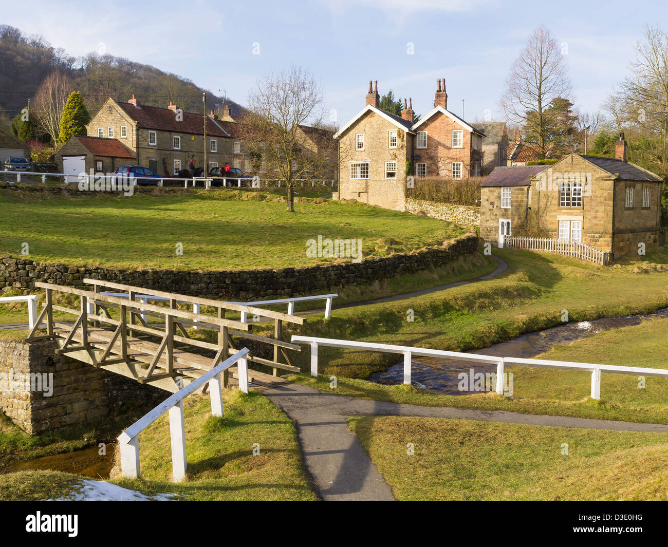 Houses in the picturesque village of Hutton le Hole North Yorkshire ...