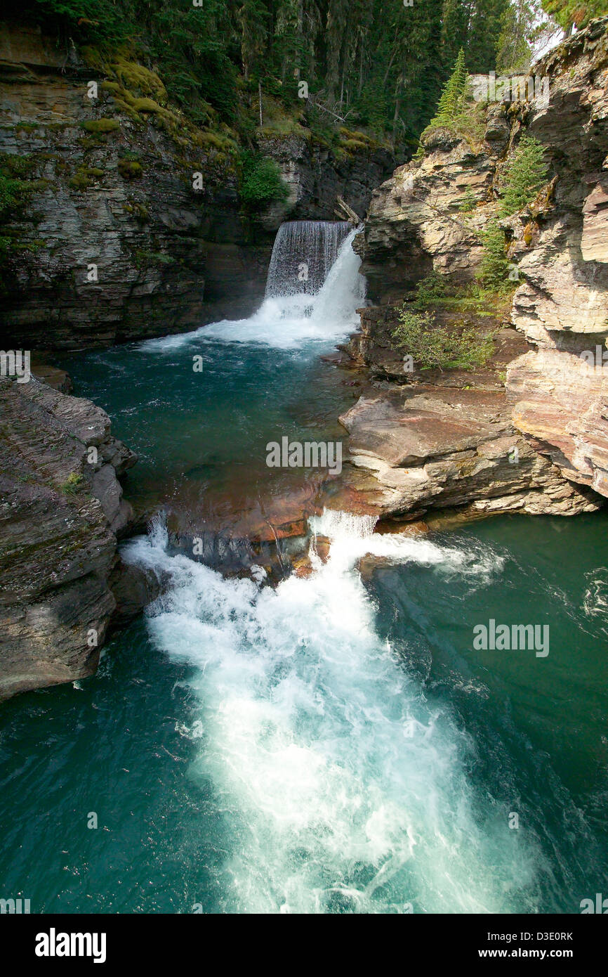 St. Mary Falls in Glacier National Park is a beautiful waterfall ...