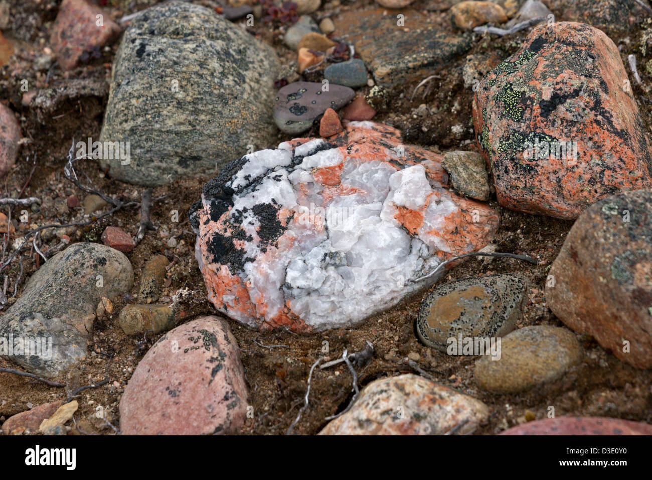 esker rocks sand glacial deposit color colourful Stock Photo