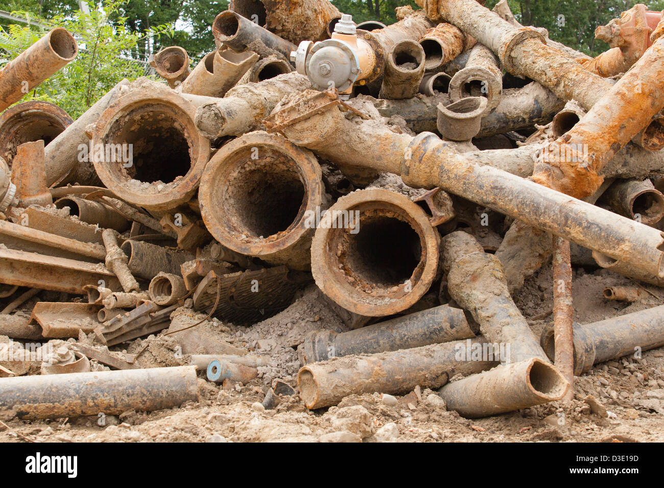 Old water pipes removed from city piping underground Stock Photo Alamy