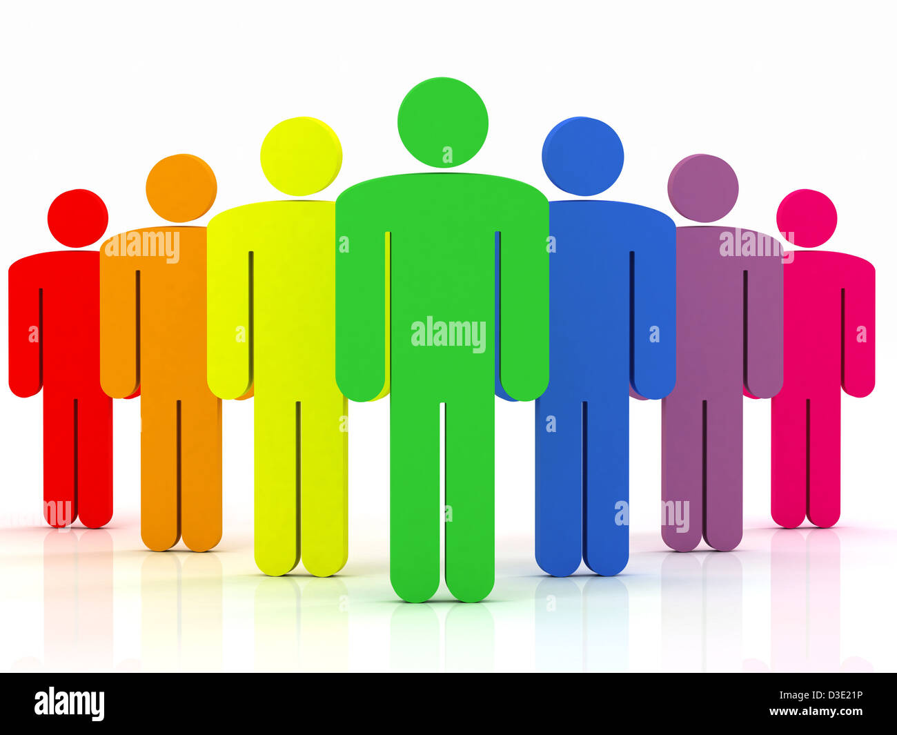 colorful group of people standing on a white background Stock Photo - Alamy