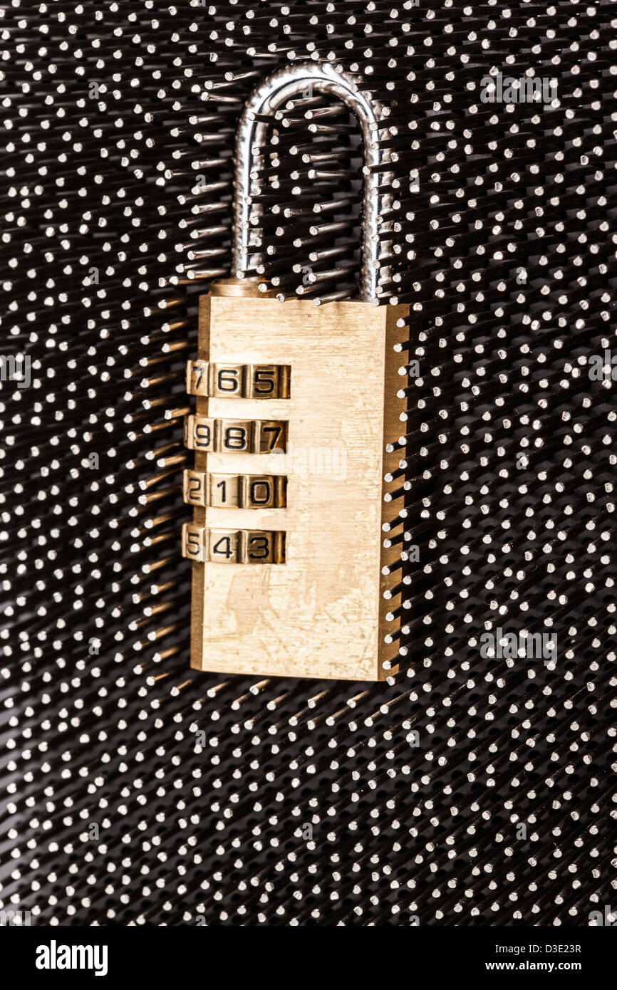 Padlock protection concept with pin Stock Photo - Alamy