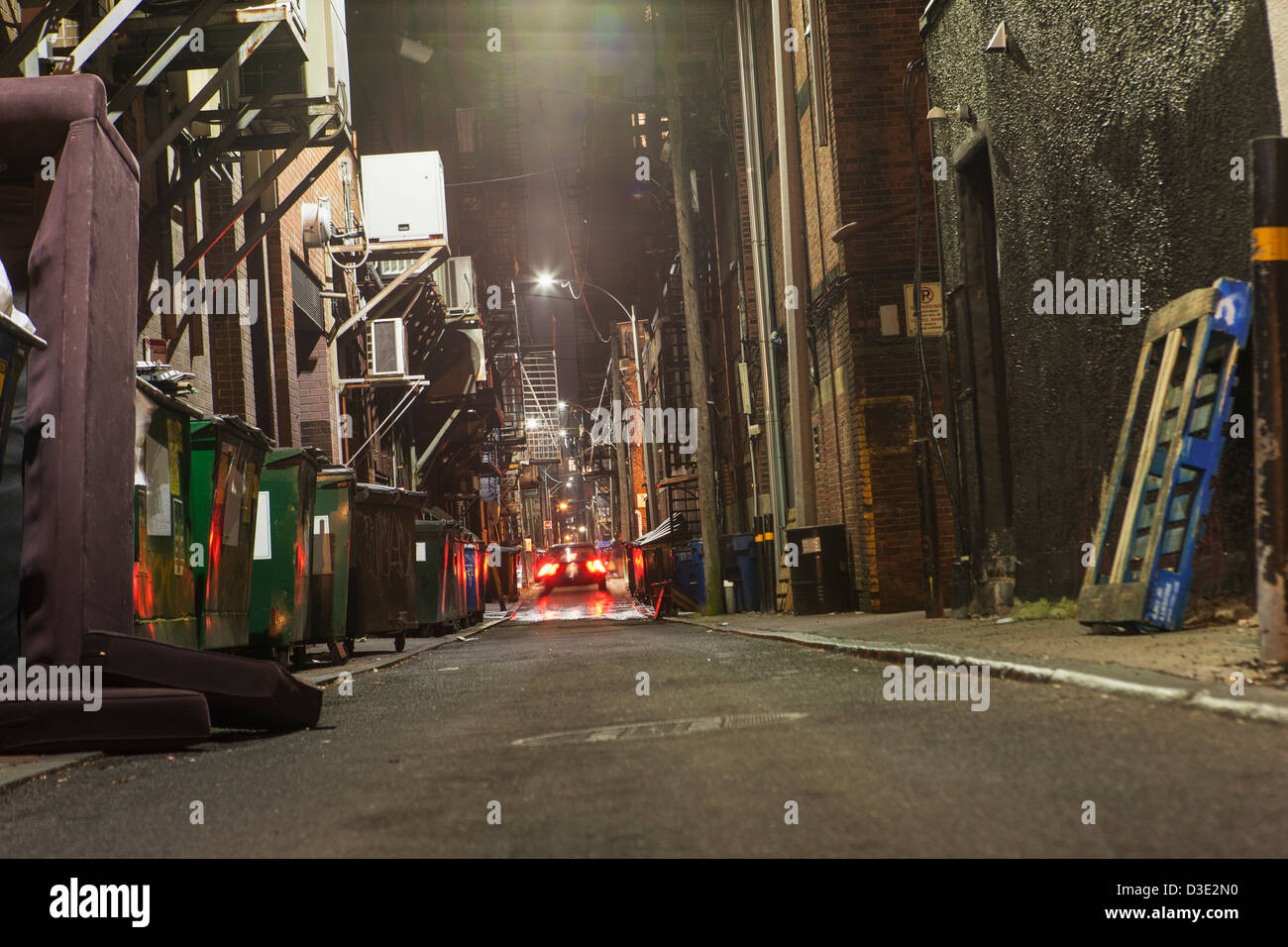 Alley, Exeter Street, Fairfield Street, Back Bay, Boston, Massachusetts, USA Stock Photo