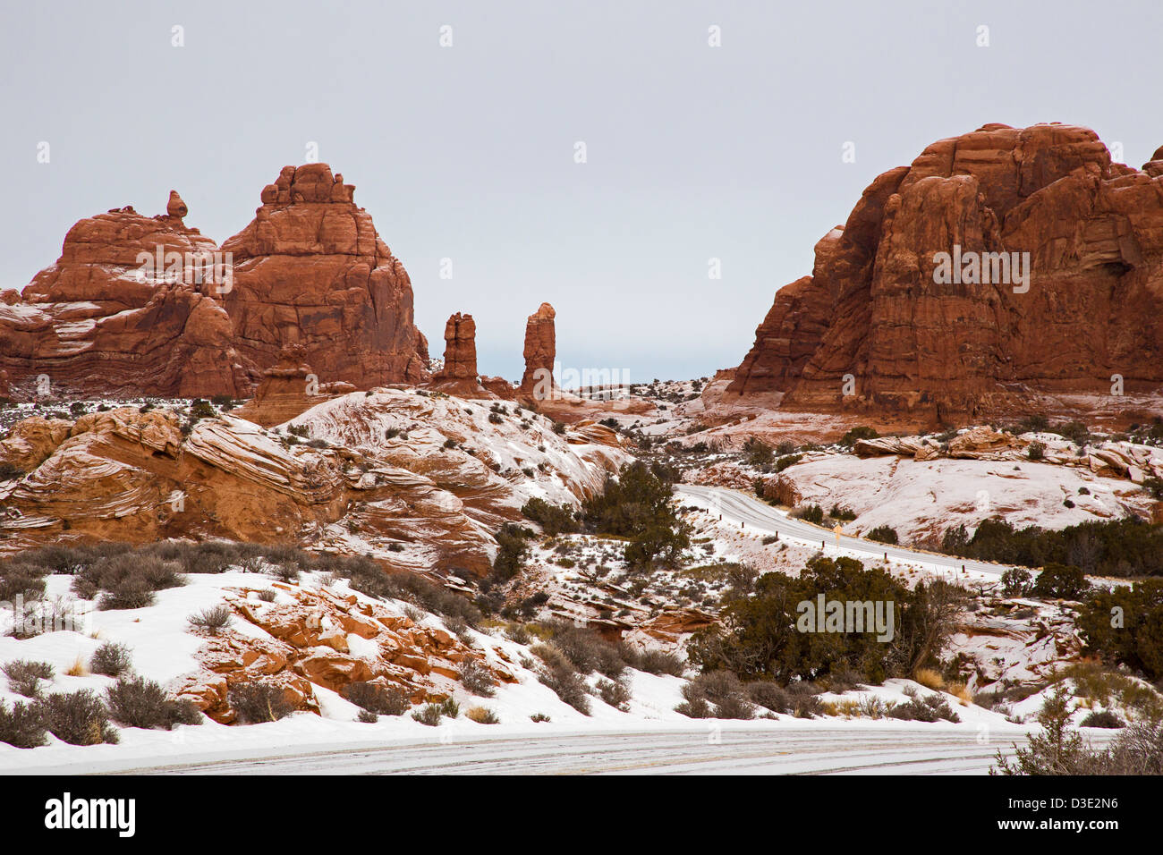 Moab, Utah Arches National Park in winter Stock Photo Alamy