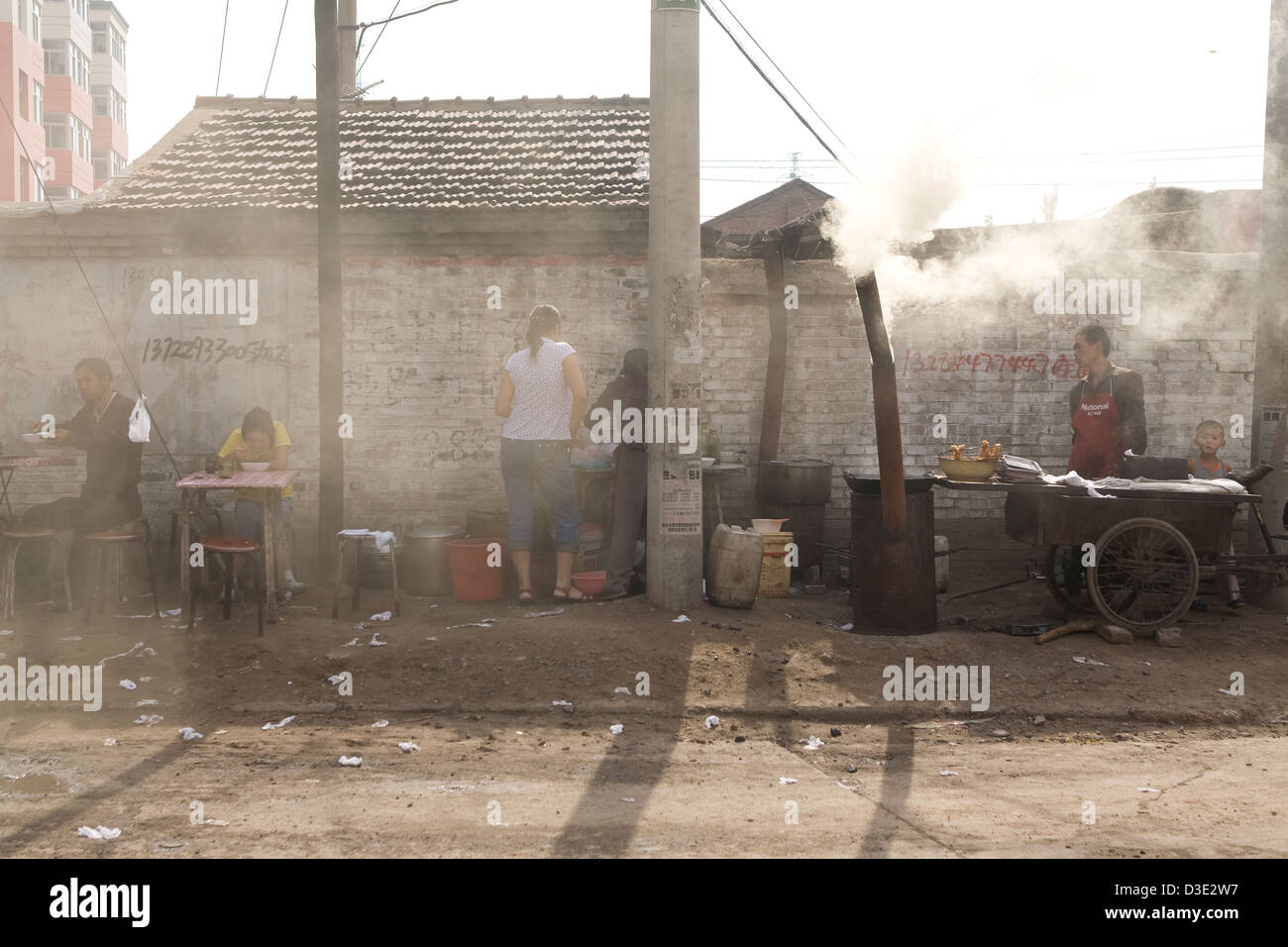 DATONG, SHANXI PROVINCE, CHINA - AUGUST 2007: Coal, and the pollution burning it makes, is everywhere. Stock Photo