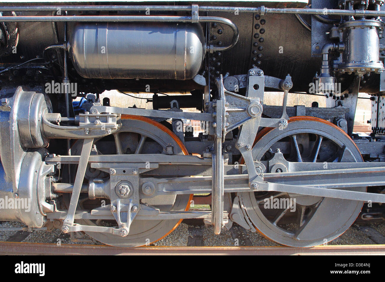 Steam locomotive running gear Stock Photo - Alamy