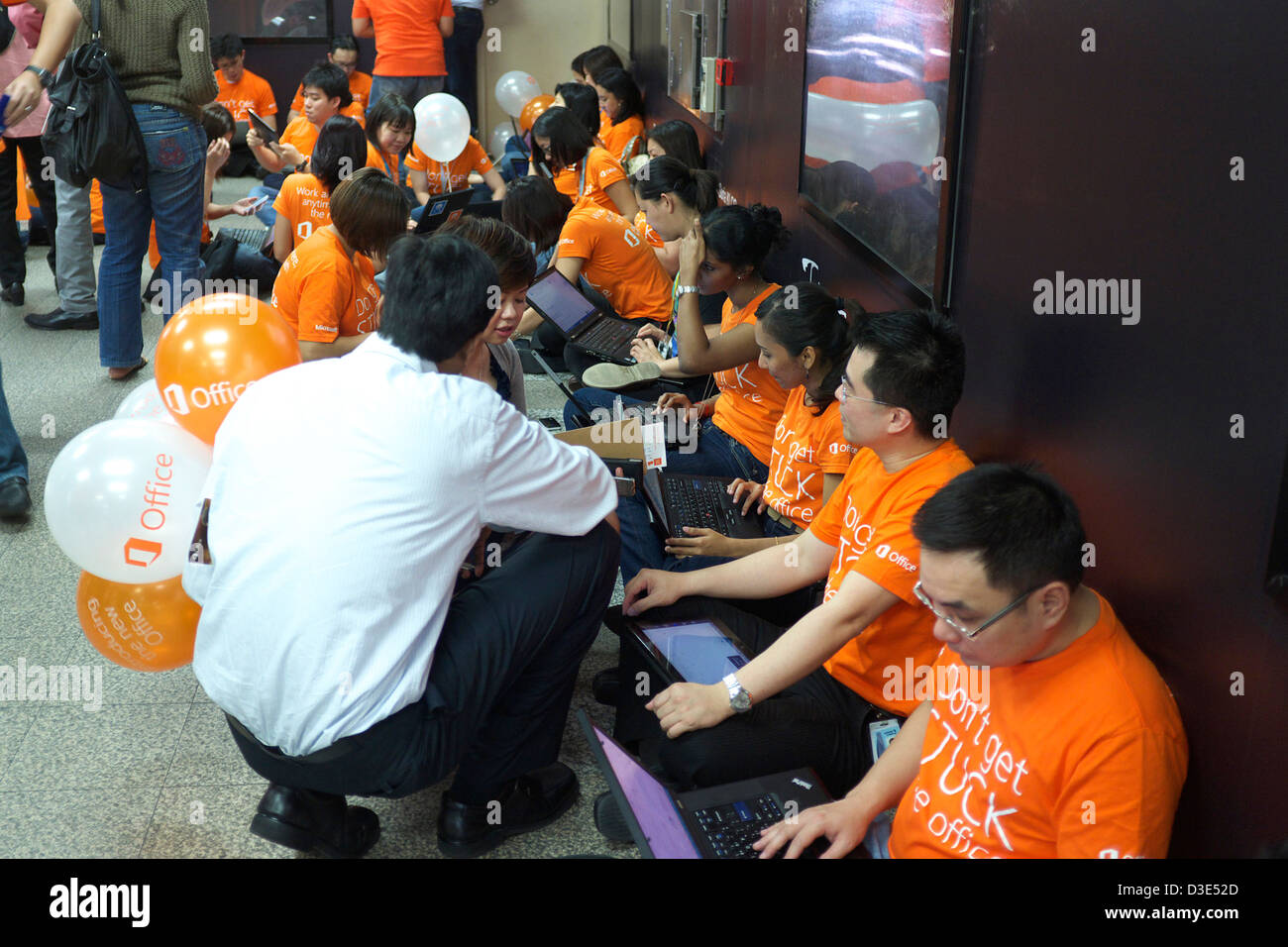 Microsoft Office Party in KLCC LRT station in Kuala Lumpur Stock Photo ...