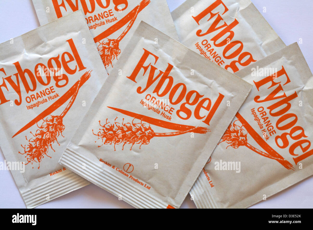 Sachets of Orange Fybogel Ispaghula Husk Natural Fibre Drink Stock