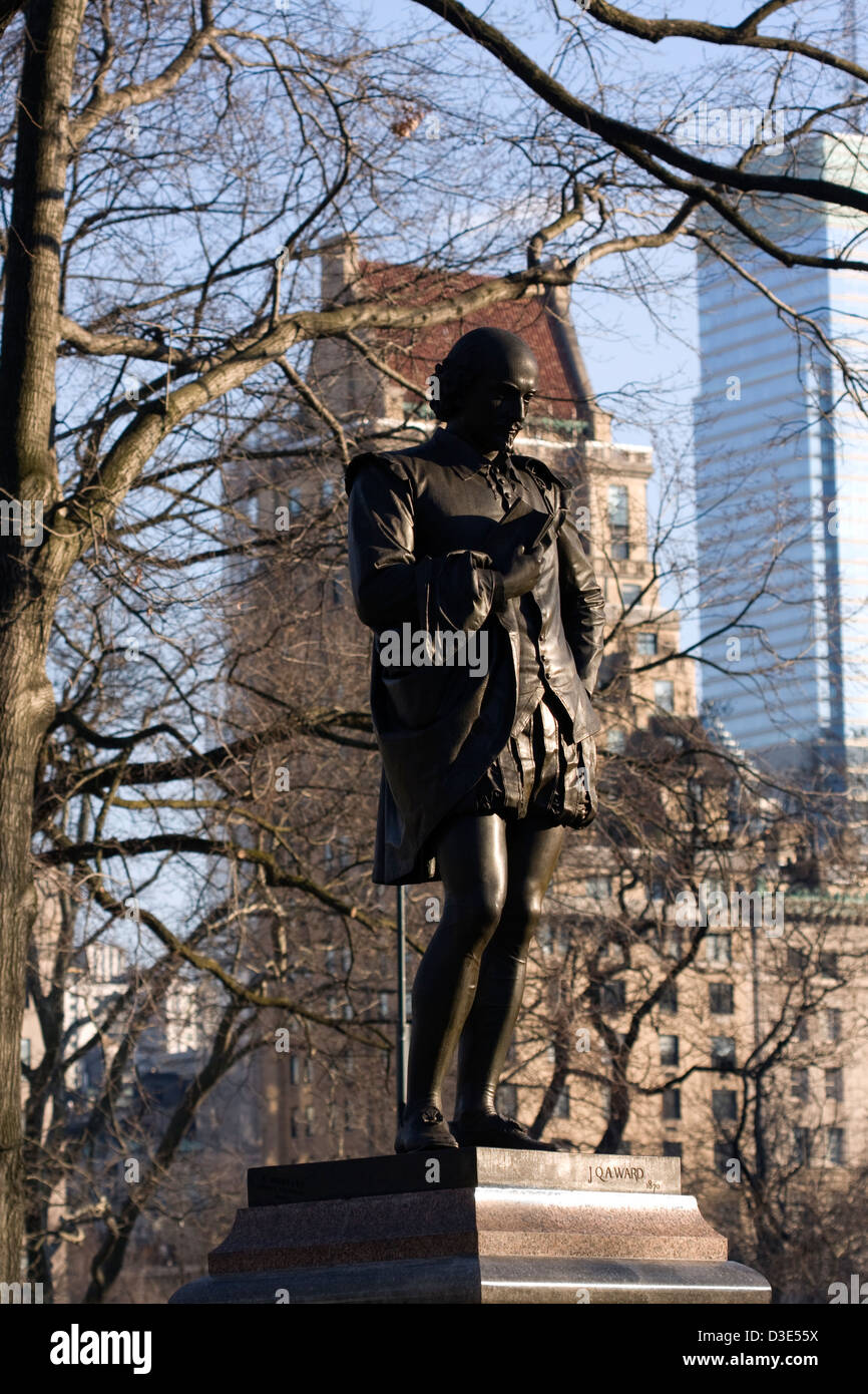 Bronze Statue of William Shakespeare in New York City's Central Park