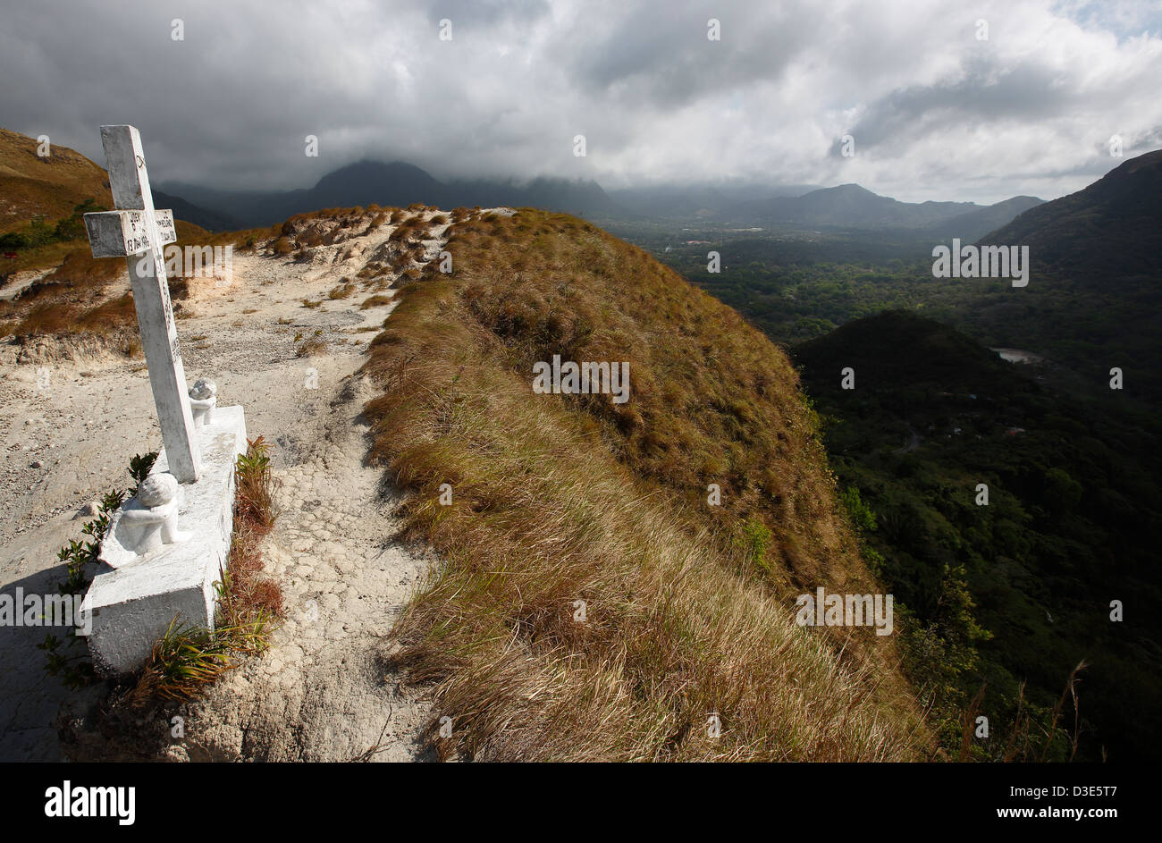 Cross above the town of El Valle, Panama Stock Photo