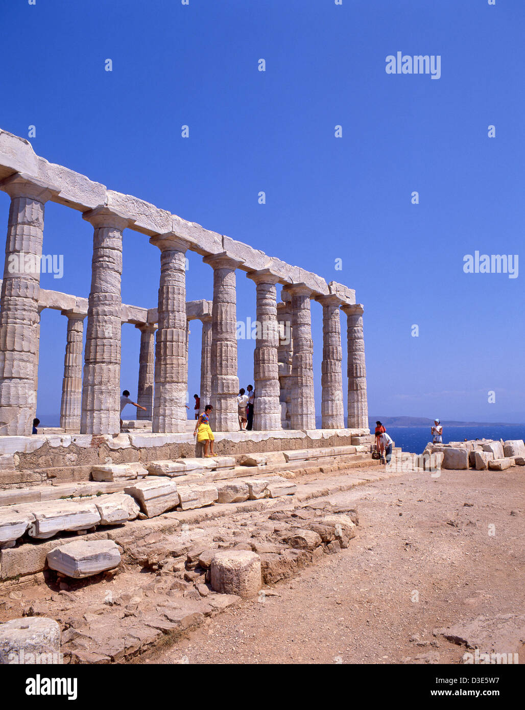 Temple of Poseidon at Cape Sounion, Attica Region, Greece Stock Photo ...