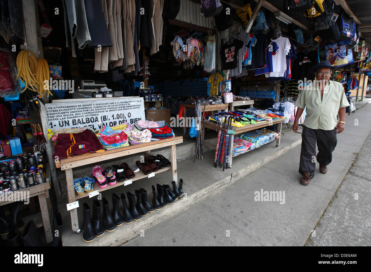 Market stalls, Rio Sereno, Panama Stock Photo