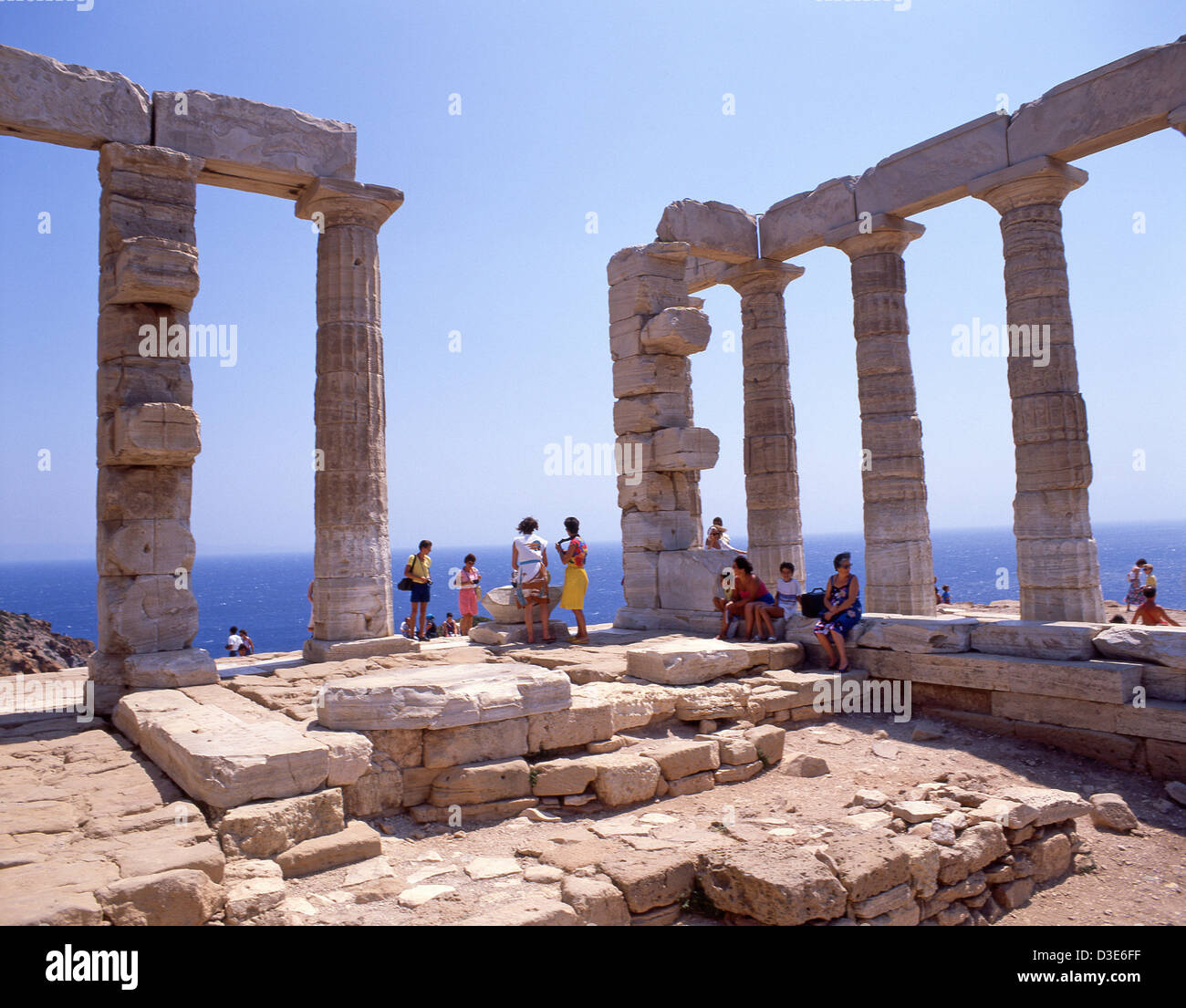 Temple of Poseidon at Cape Sounion, Attica Region, Greece Stock Photo ...