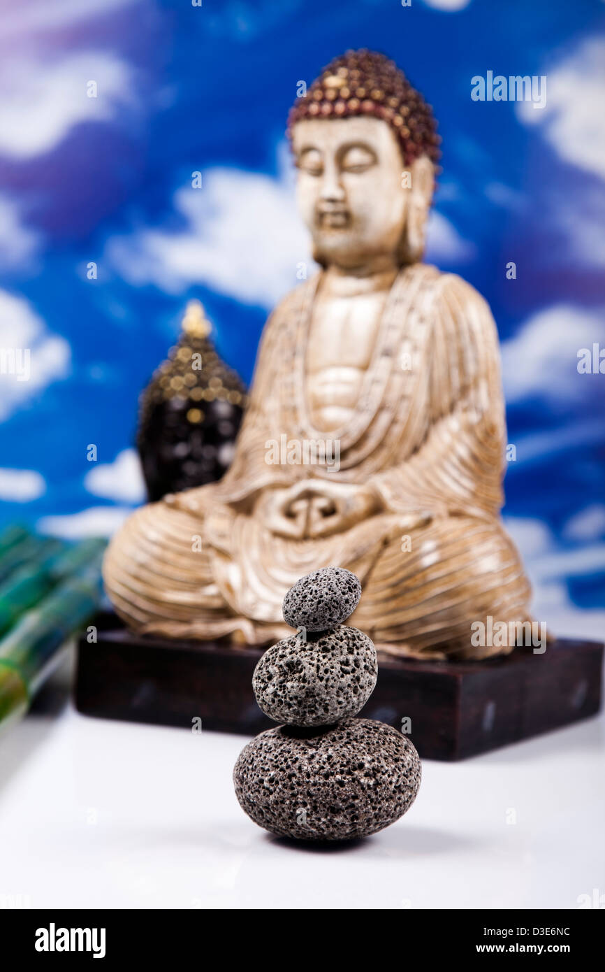 Buddha and blue sky background Stock Photo - Alamy
