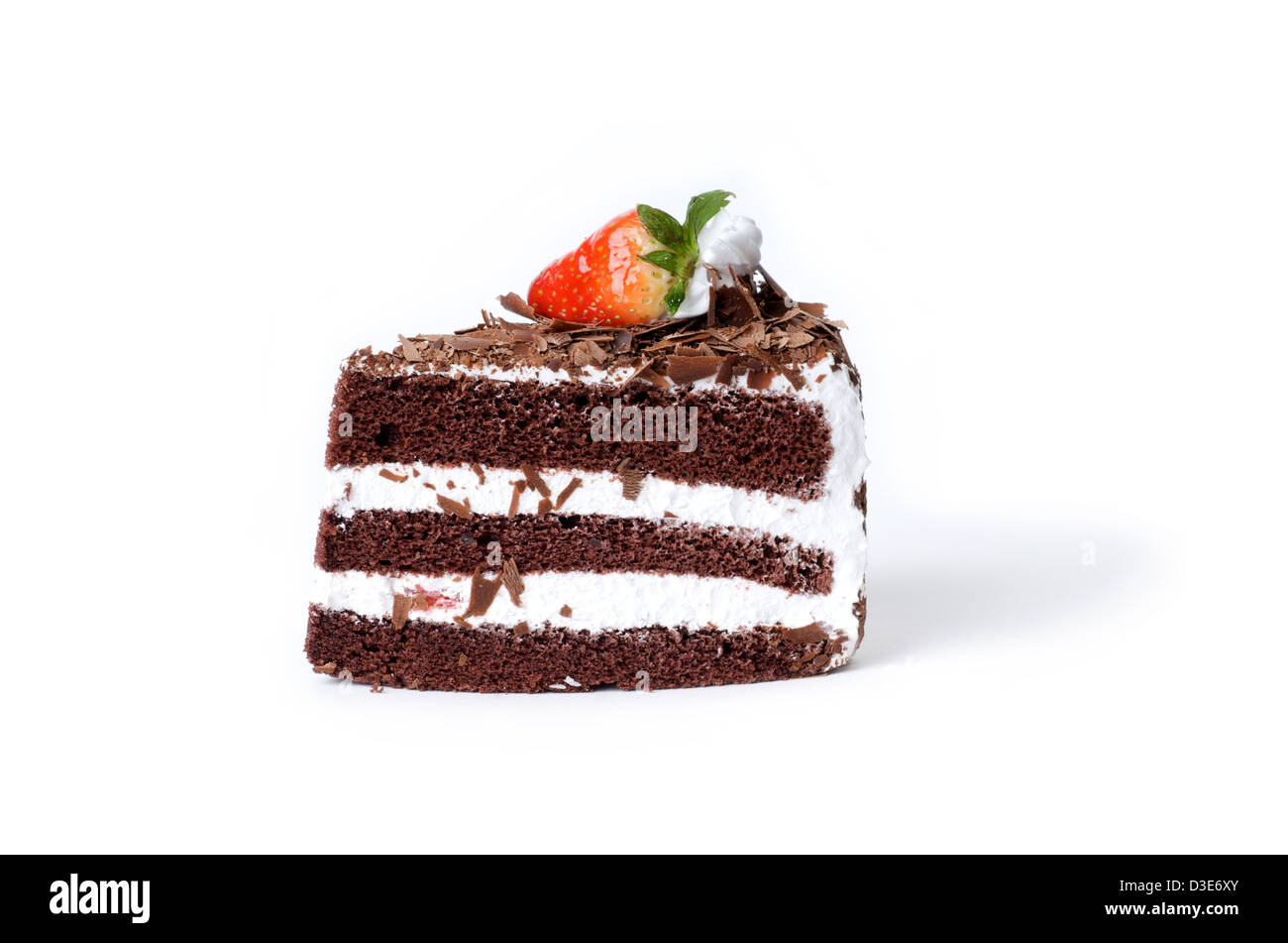 Strawberries cake in isolated white background Stock Photo - Alamy