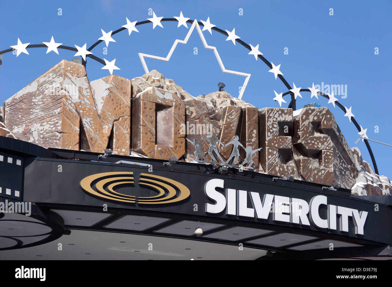 Movies sign, SilverCity Movie Theatre Stock Photo Alamy