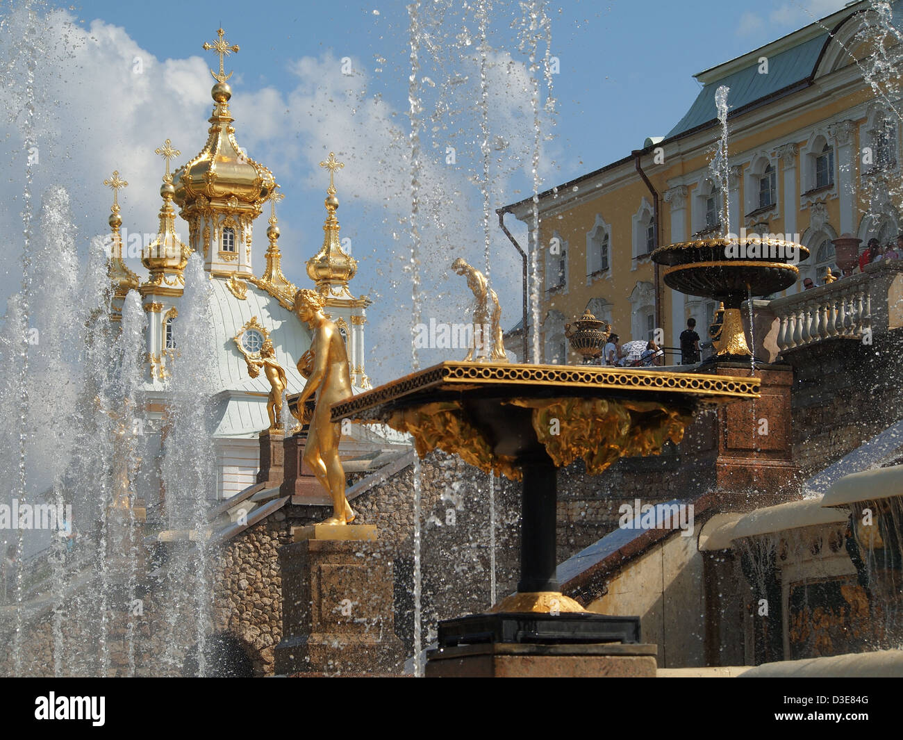 The Fountains of Peterhof Palace at Peterhof, St. Petersburg, Russia Stock Photo