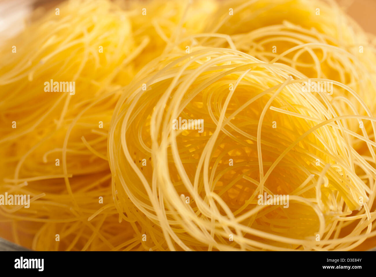 Angel Hair Nests, a type of dried pasta Stock Photo Alamy
