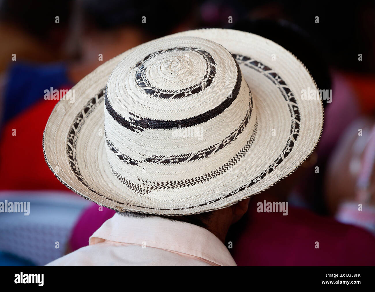 Man wearing a Panama hat Stock Photo