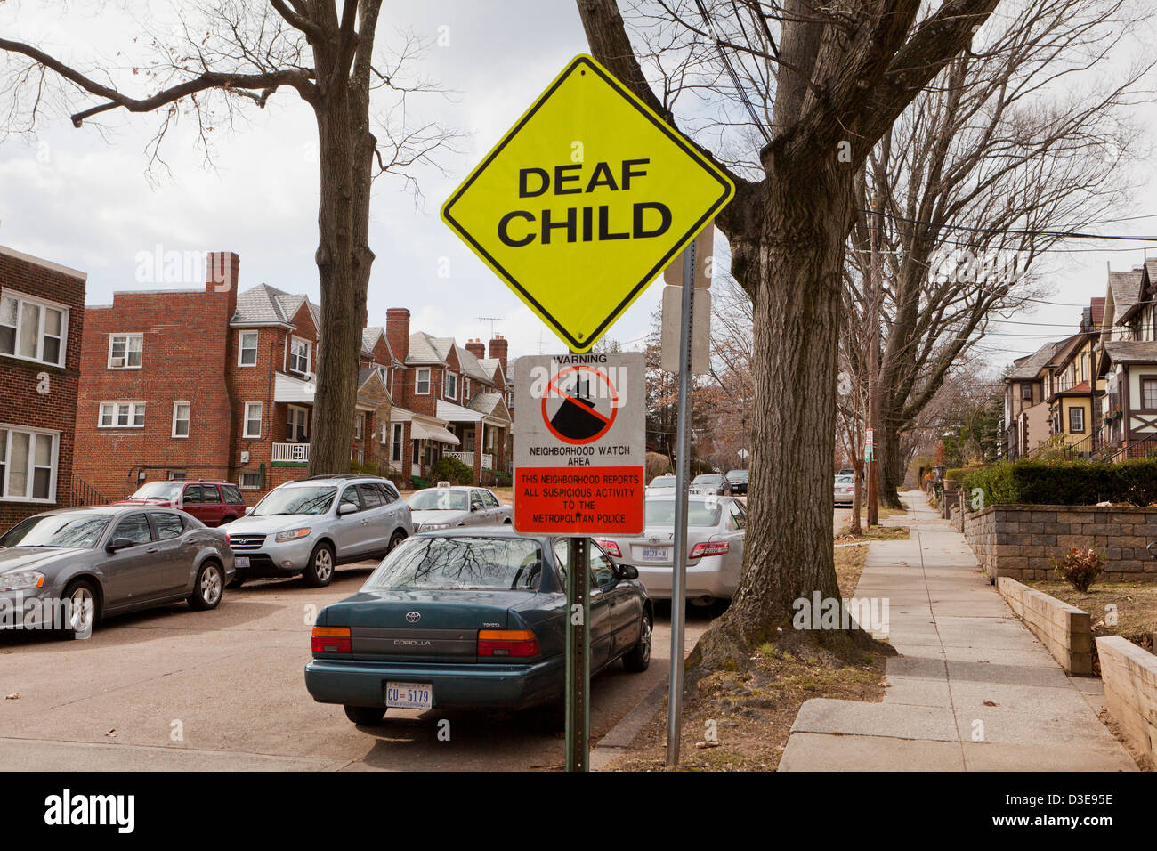 Deaf child street sign - USA Stock Photo