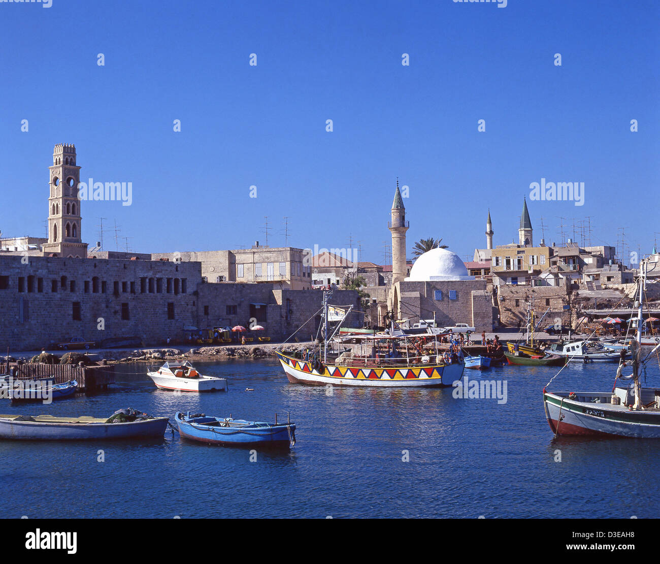 Old town and harbour, Acre (Akko), Western Galilee Region, Israel Stock Photo