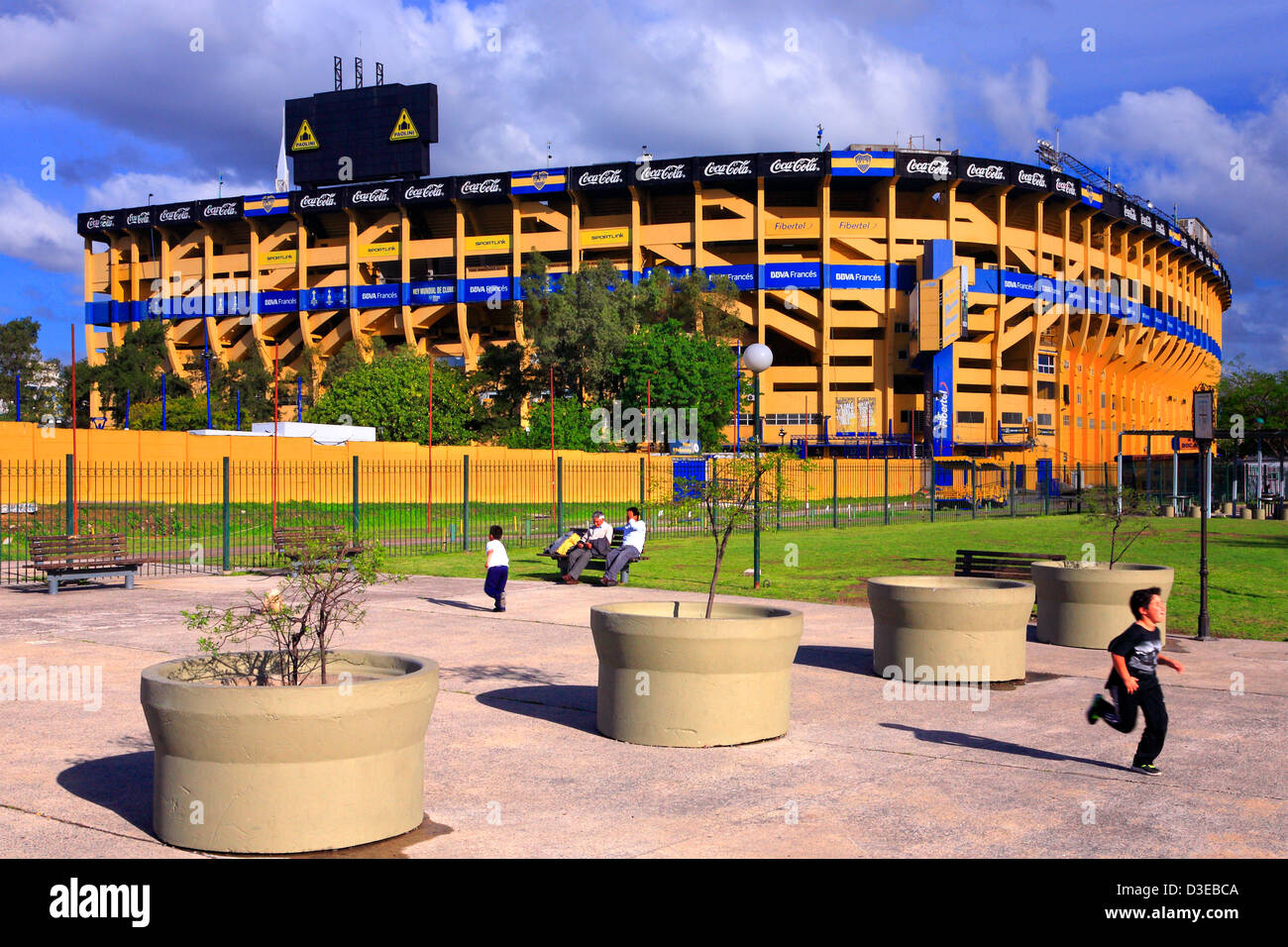 Quinquela Martin park, and Boca Juniors football stadium. la Boca, Buenos Aires, Argentina Stock Photo
