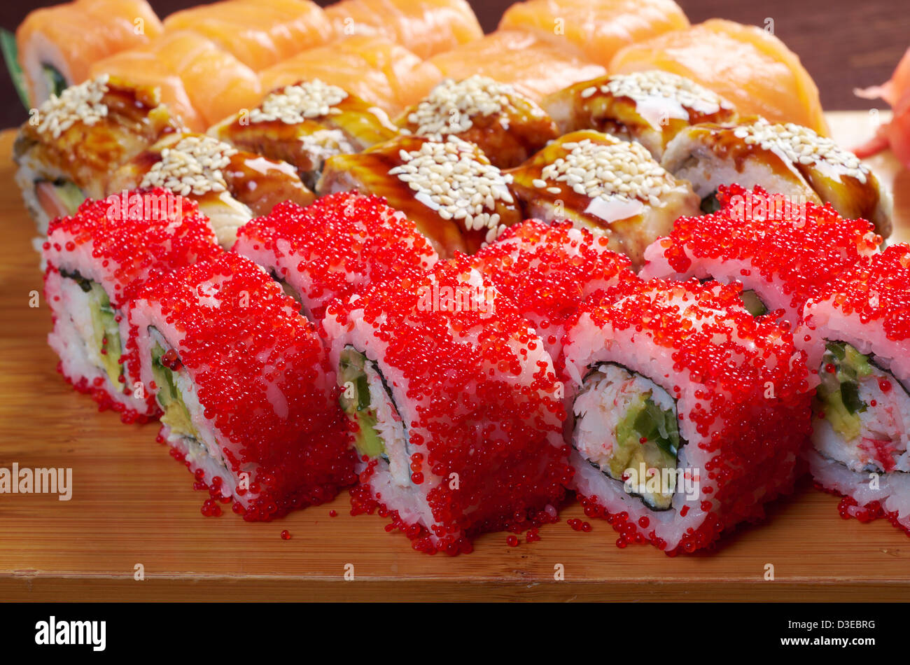 set of japanese sushi. traditional japanese food Stock Photo