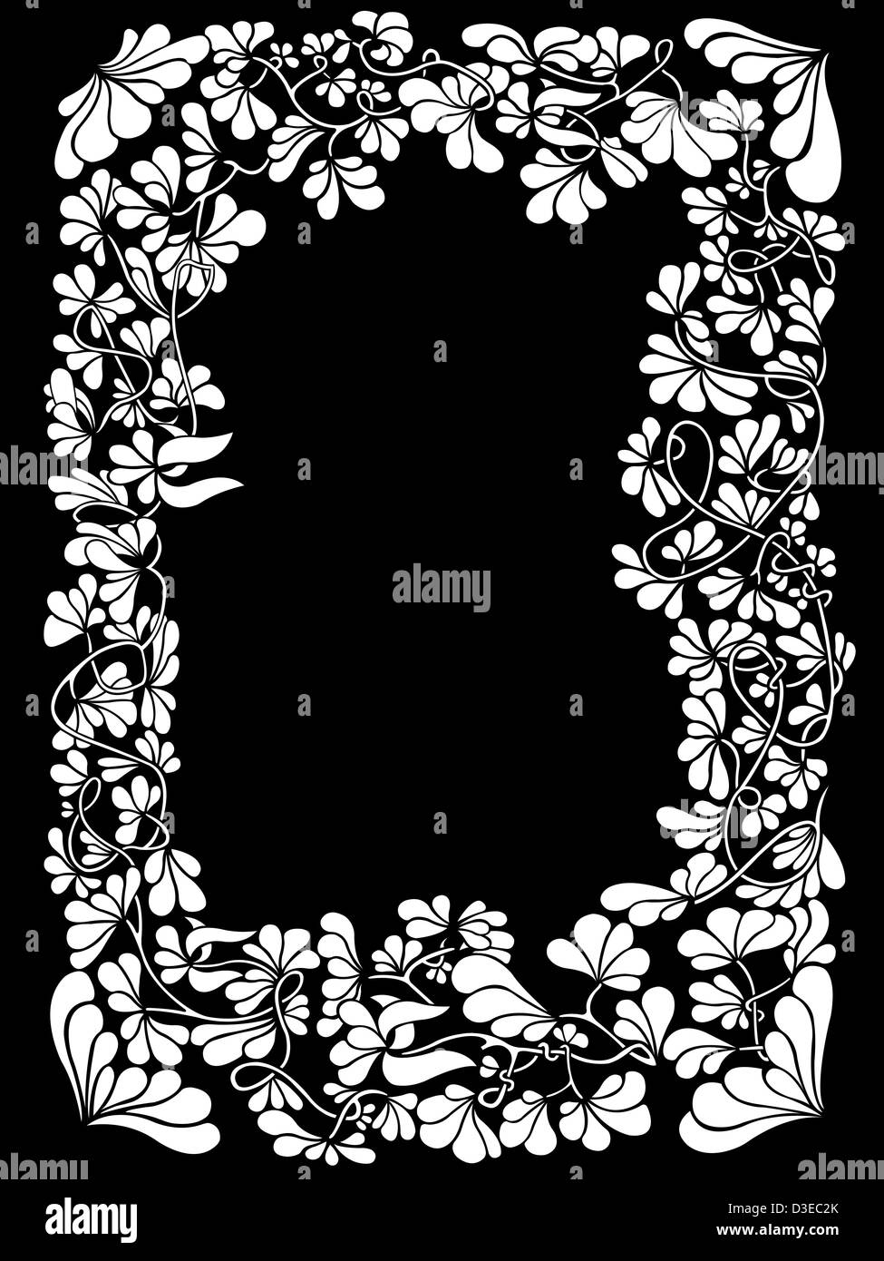 Floral Frame with black in background Stock Photo Alamy