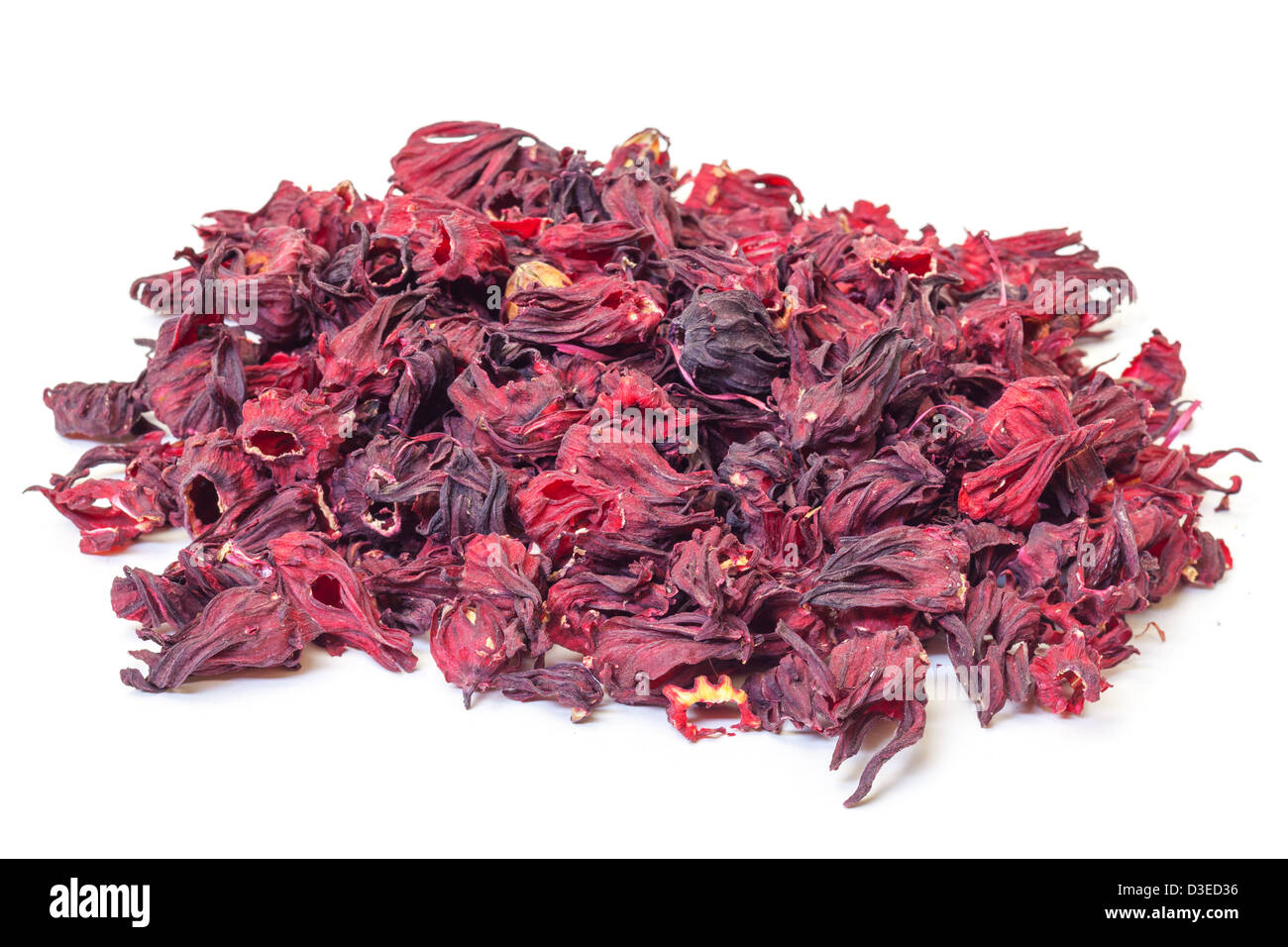 Dried Hibiscus Flowers, on white background Stock Photo Alamy