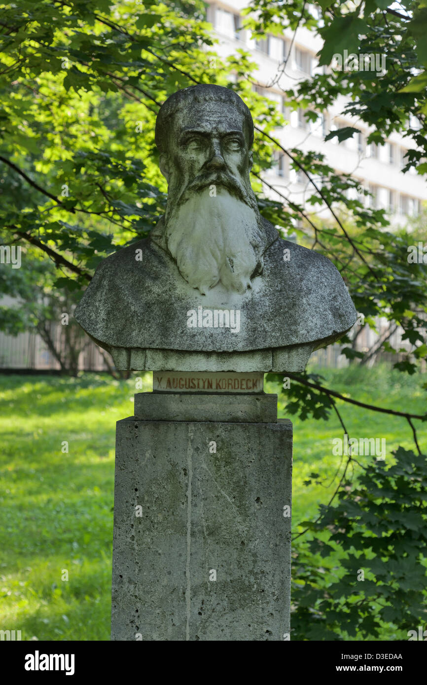 Bust of Augustyn Kordecki in Park Jordana, Krakow, Poland Stock Photo