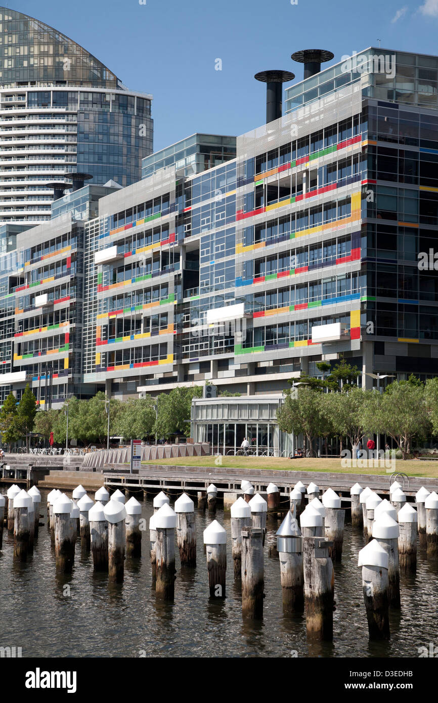 The environmentally friendly National Australia Bank building at Docklands Melbourne Victoria Australia Stock Photo