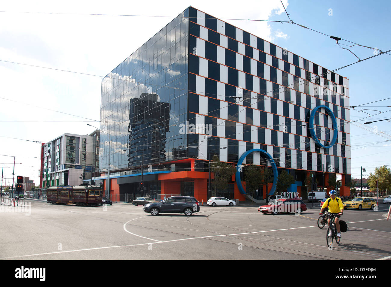 The striking visual facade of 1010 LaTrobe Street Docklands Melbourne, Victoria, Australia Stock Photo