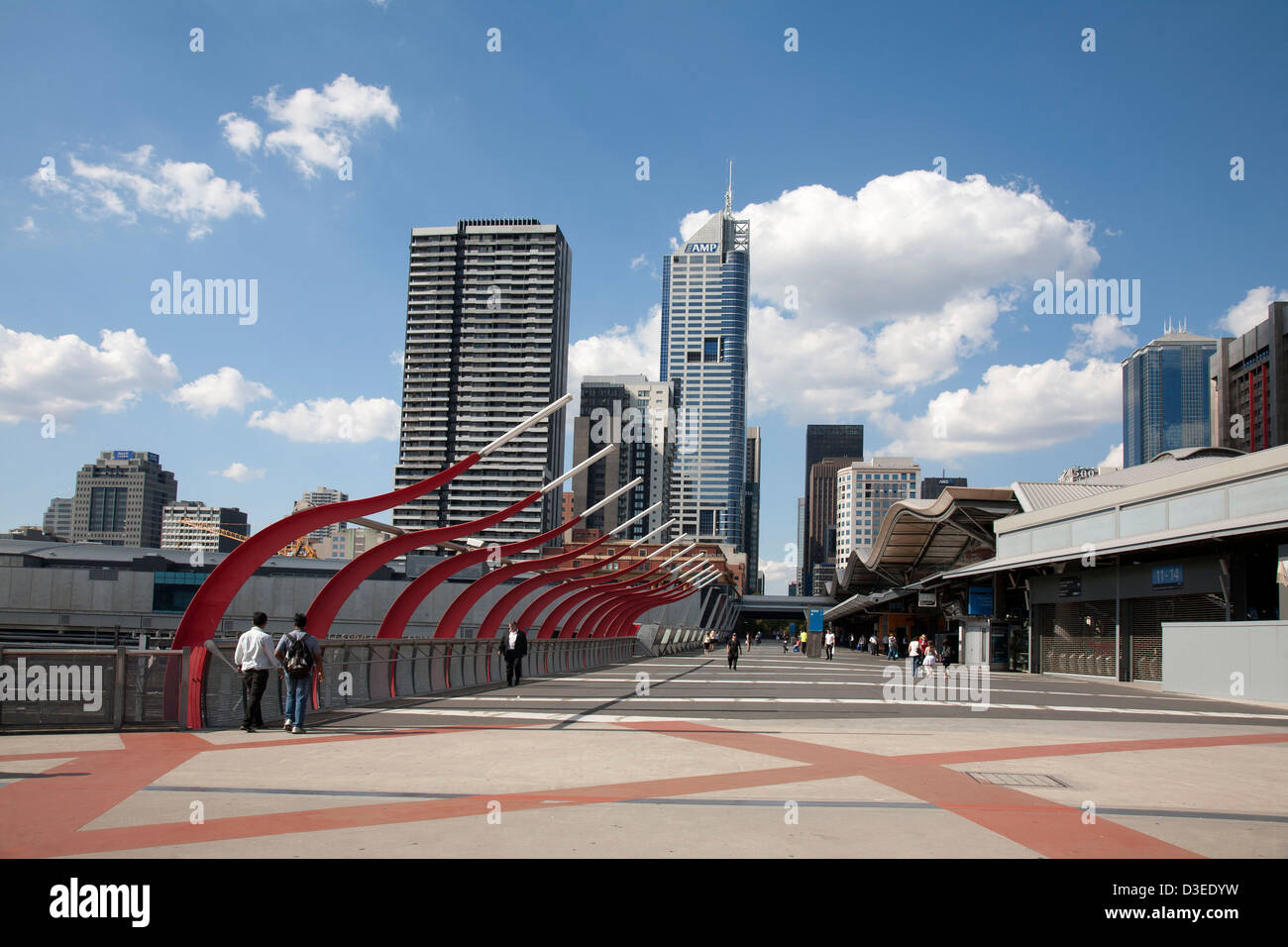 Bourke Street Pedestrian overpass at Southern Cross Railway Station  Melbourne Victoria Australia Stock Photo