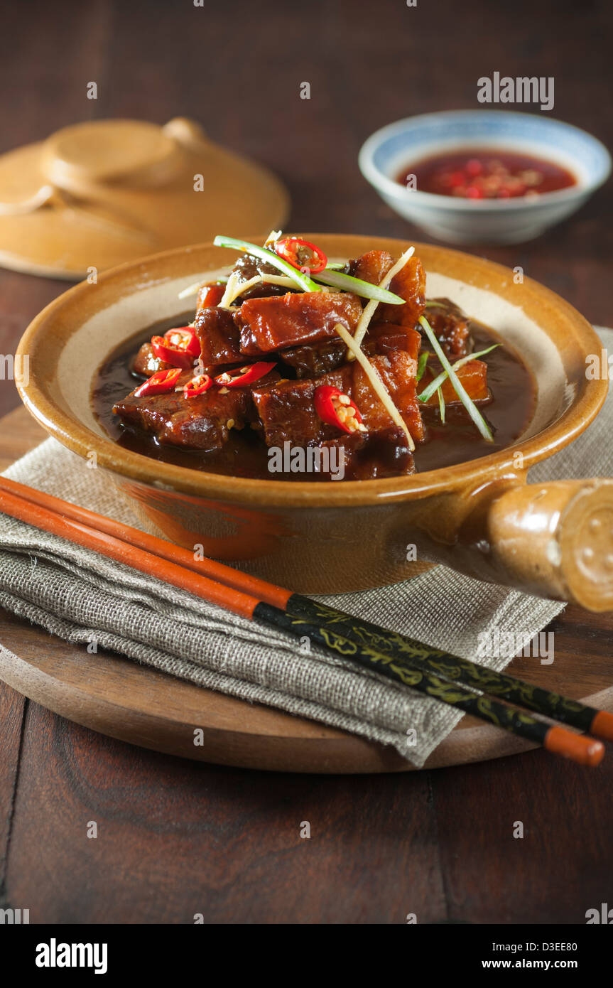 Twice cooked pork Chinese food Stock Photo