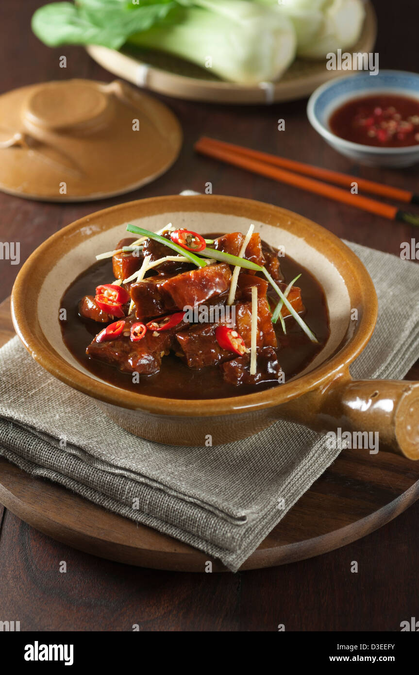 Twice cooked pork Chinese food Stock Photo