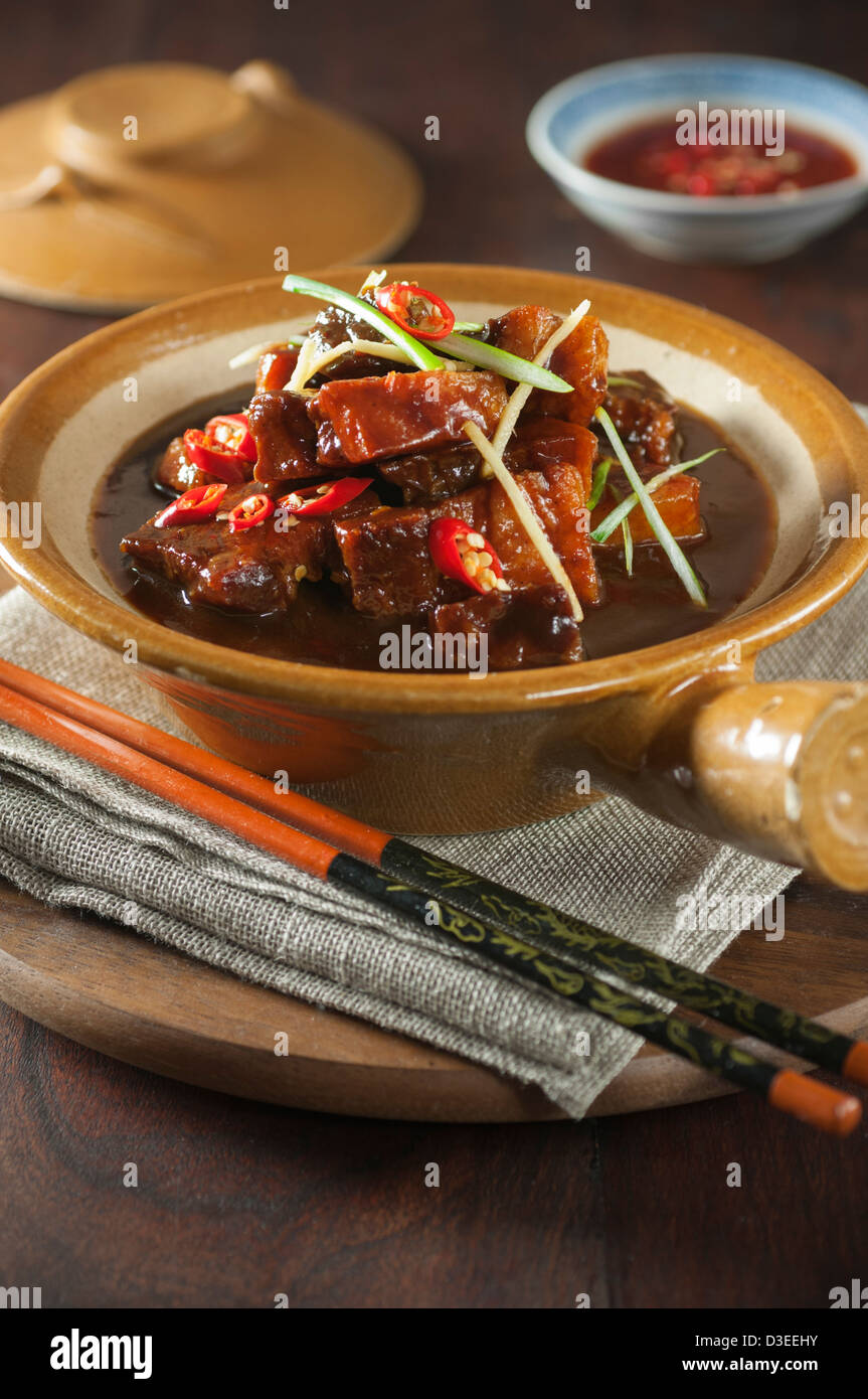 Twice cooked pork Chinese food Stock Photo