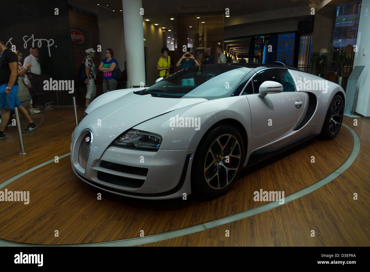 The Bugatti Veyron EB 16.4 is a mid-engined grand touring car. Bugatti Veyron - the fastest car in the world. Stock Photo