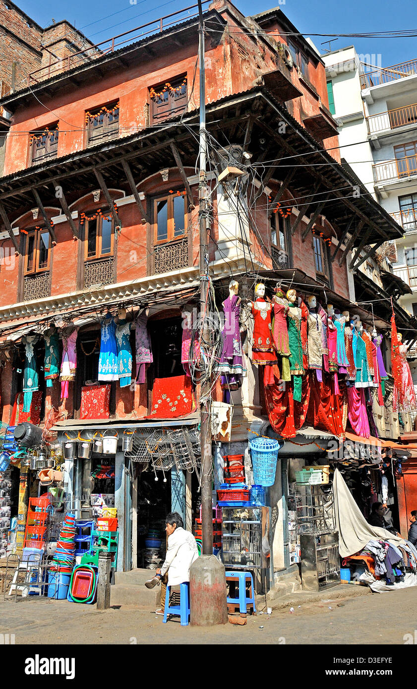 street scene Kathmandu Nepal Stock Photo
