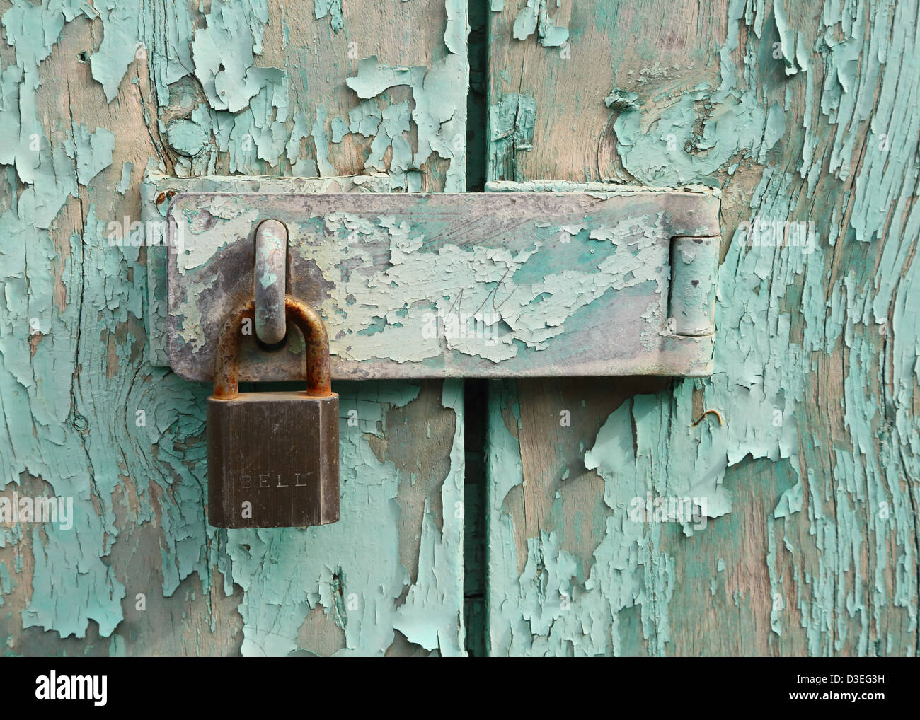 ABSTRACT DOOR LOCK TORTOLA  BVI Stock Photo