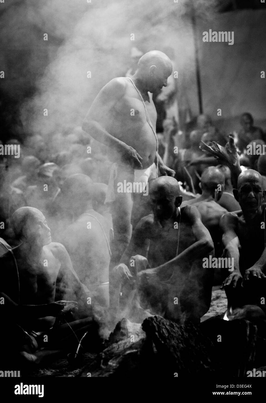 Ceremony During The Maha Kumbh Mela, Allahabad, India Stock Photo