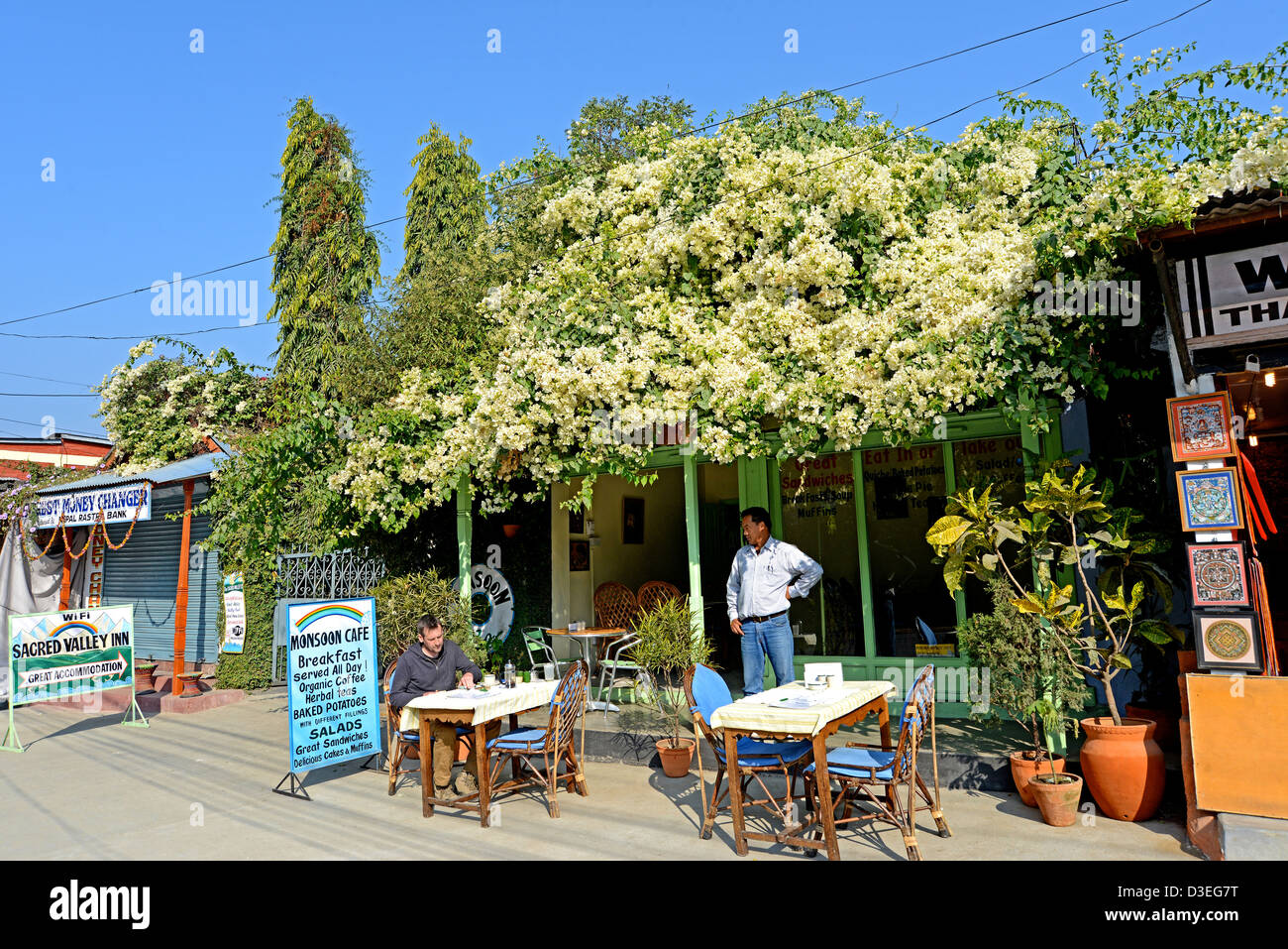Monsoon café, Pokhara, Nepal Stock Photo Alamy
