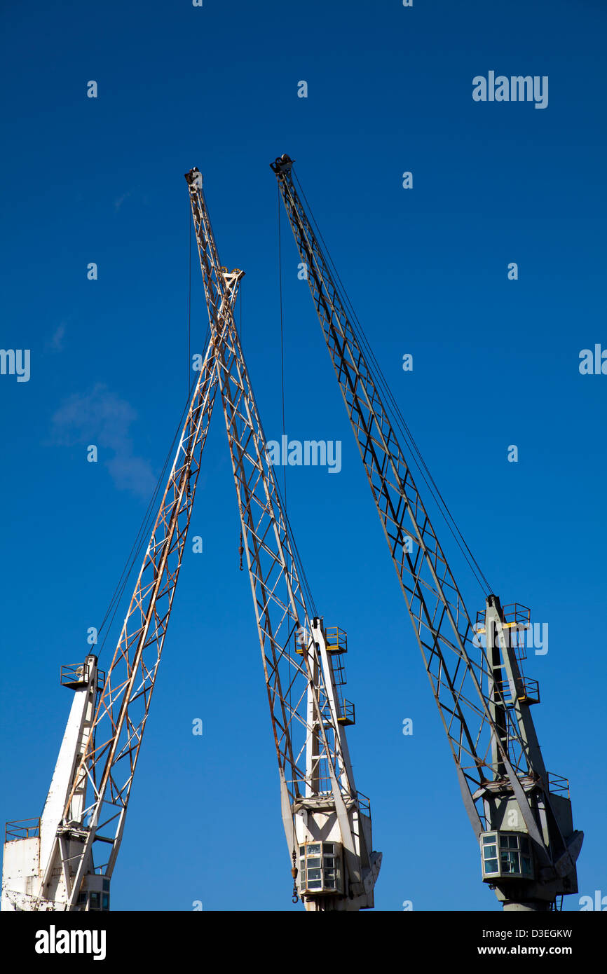 Three Cranes in Cape Town Docks South Africa Stock Photo Alamy