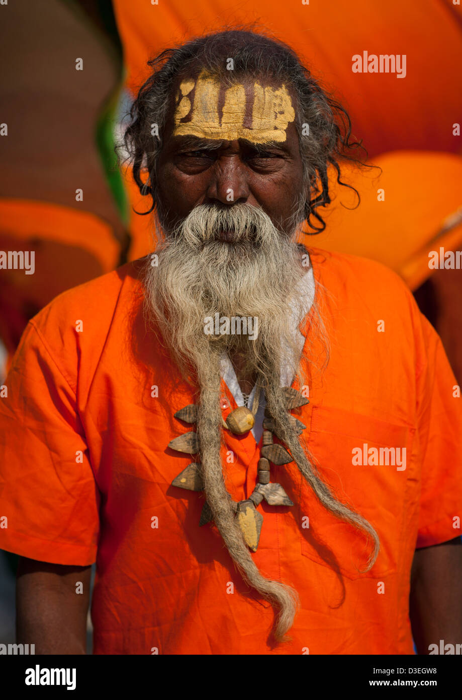 Pilgrim At Maha Kumbh Mela, Allahabad, India Stock Photo
