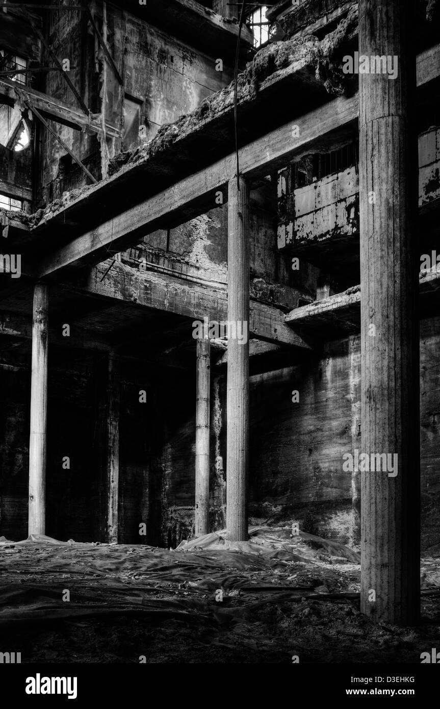 Italy. Abandoned factory. Asbestos deposit Stock Photo
