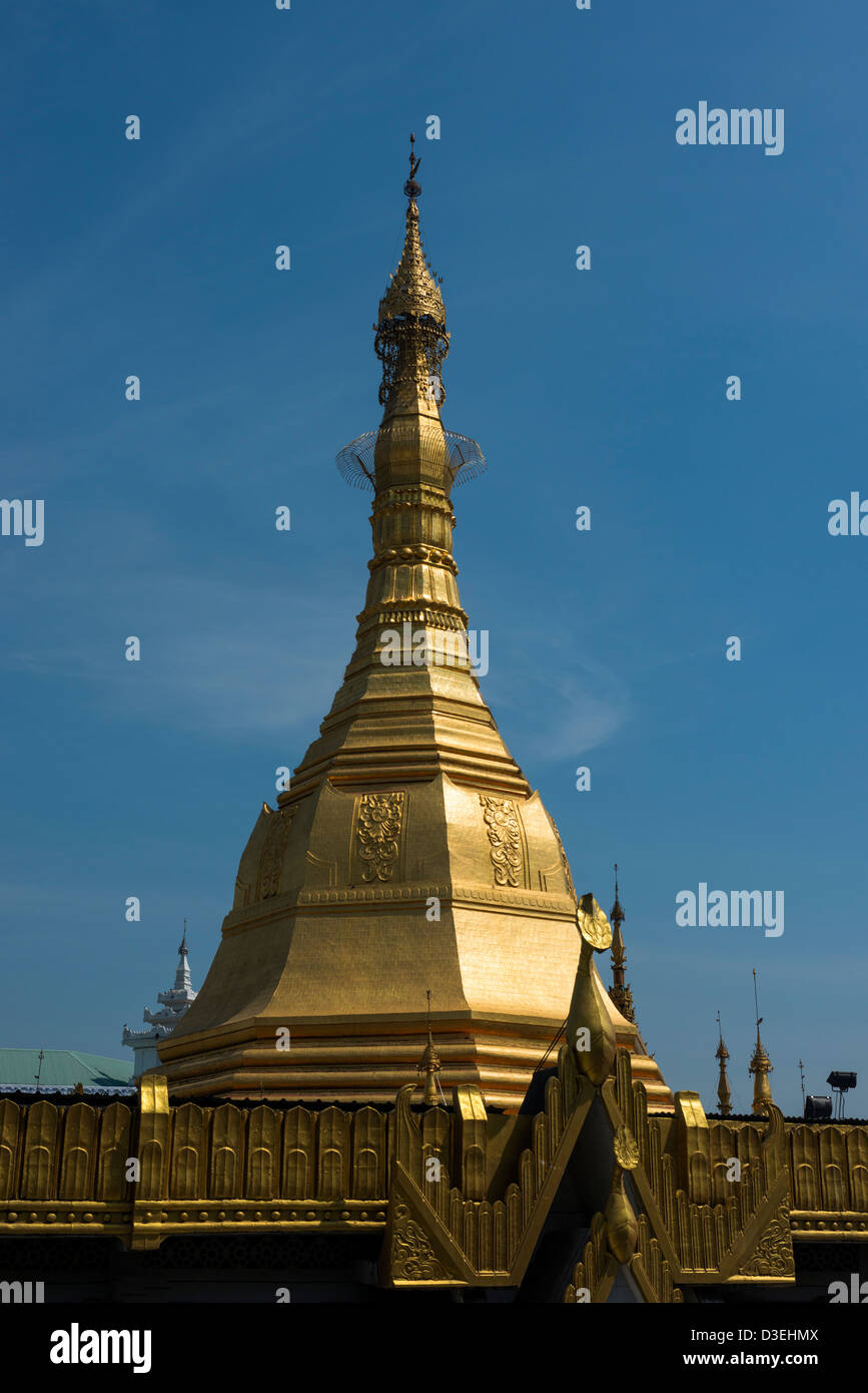 The gold spire of Sule Pagoda, Yangon Myanmar Stock Photo