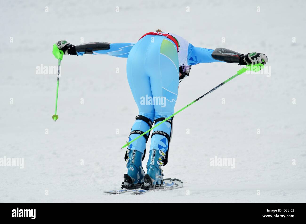 Tina Maze after the womens Slalom race at the Alpine Skiing World Tina Maze after the womens Slalom race at the Alpine Skiing World
