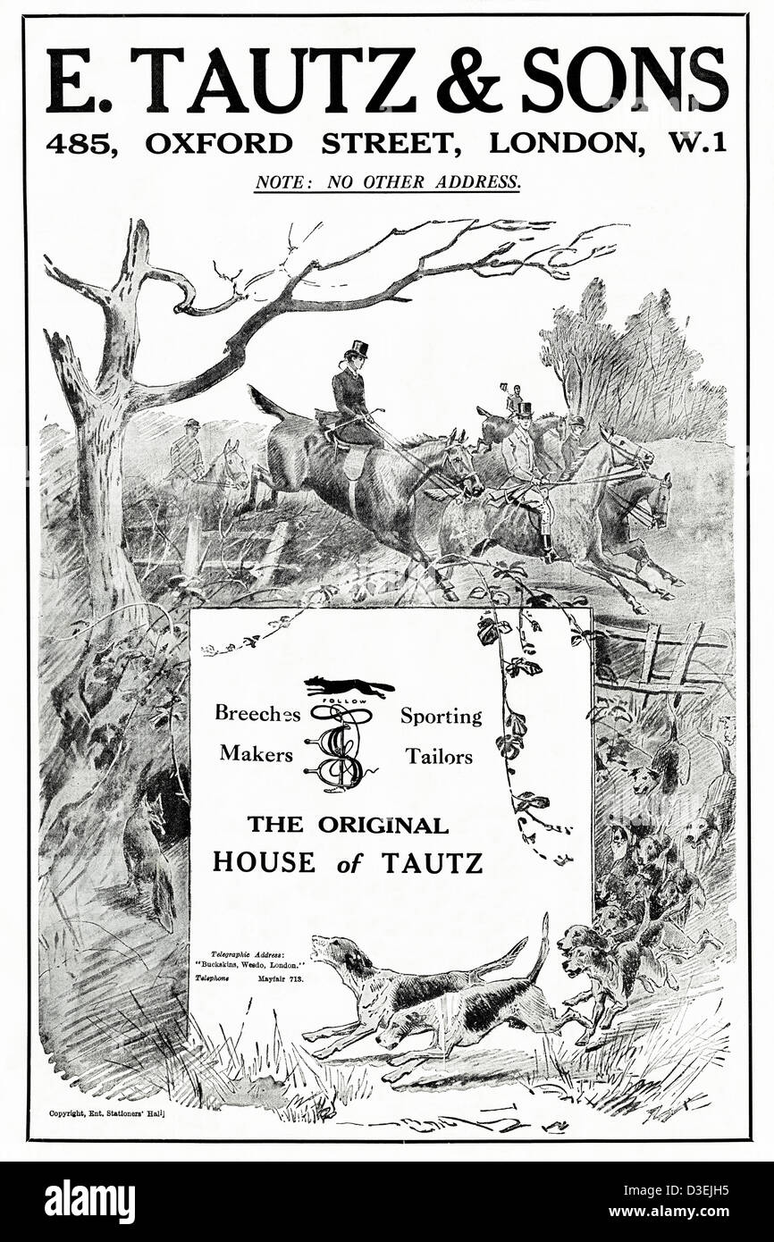 Original 1920s vintage print advertisement from English country gentleman's newspaper