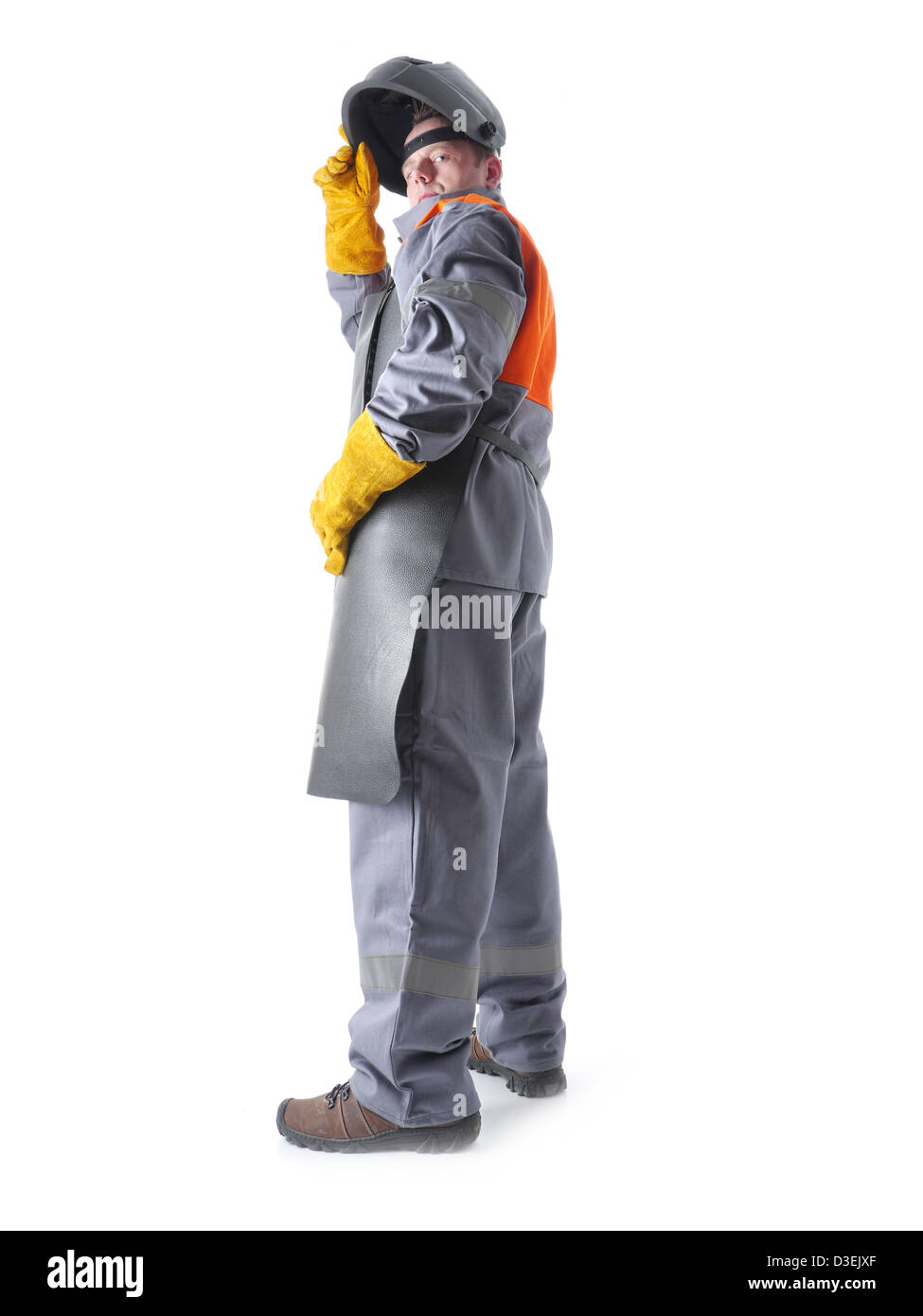Welder wearing protective equipment welding Cut Out Stock Images